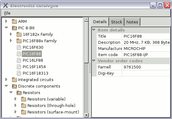 wxCatalogue v1 screenshot