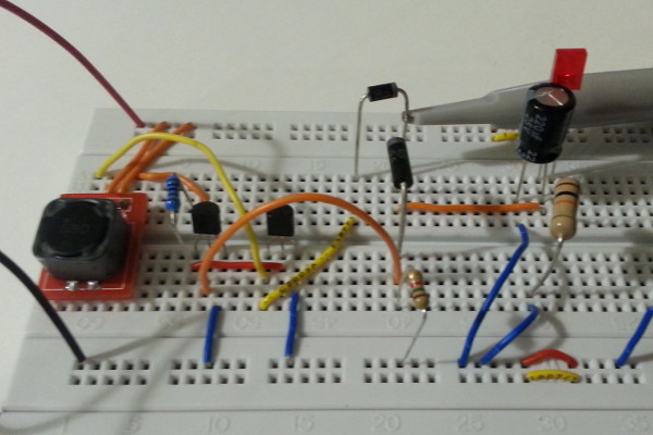 Rebuilt circuit on solderless breadboard