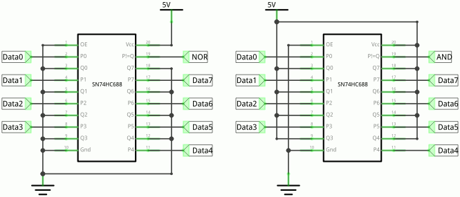 Schematic of comparator wiring