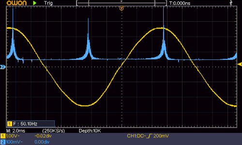 Oscilloscope screen-grab
