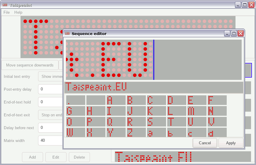 LED display sequence editor