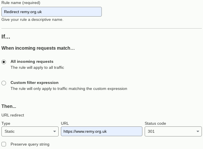 Forwarding rule