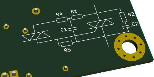 Circuit diagram on back of PCB