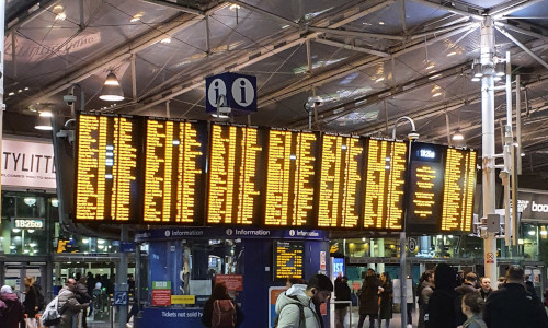 Railway station sign