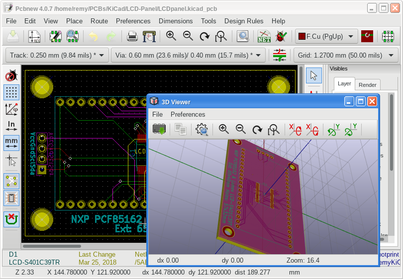 Screenshot of KiCad 4